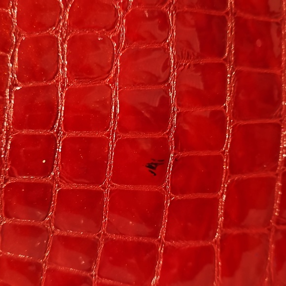 Vintage Brighton Red Croc Embossed Leather Handbag - Picture 8 of 16